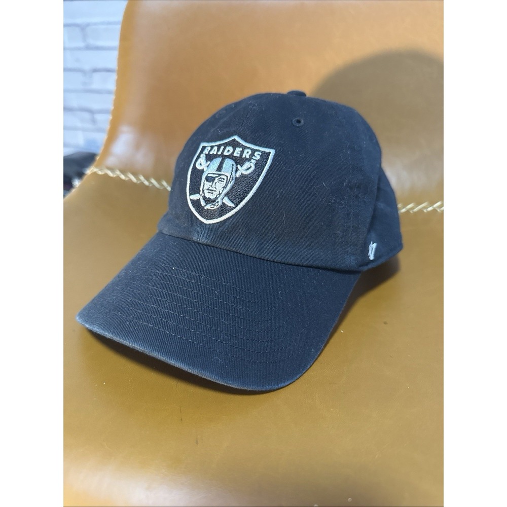 Las Vegas Raiders Embroidered Strapback Hat NFL Football 47 Brand, black